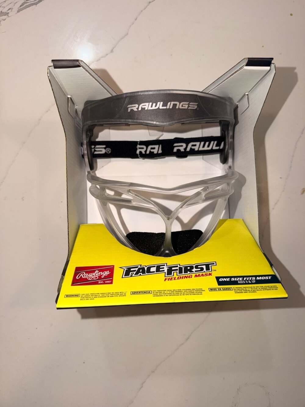 Rawlings Face First Softball Fielder's Mask One Size Clear **NO CHIN CUP**